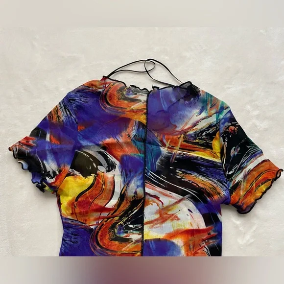 Abstract Sheer mini dress - Picture 5 of 7